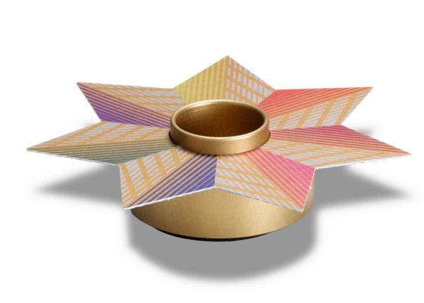 Tropfenfänger DRIP - Stern Regenbogen/gold metallic